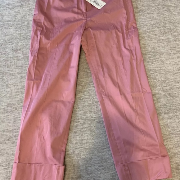 New Ted Baker Pants Size 4 US 10 Pink Saydii Deep Cuff Stretch Cotton Chino - Picture 10 of 10